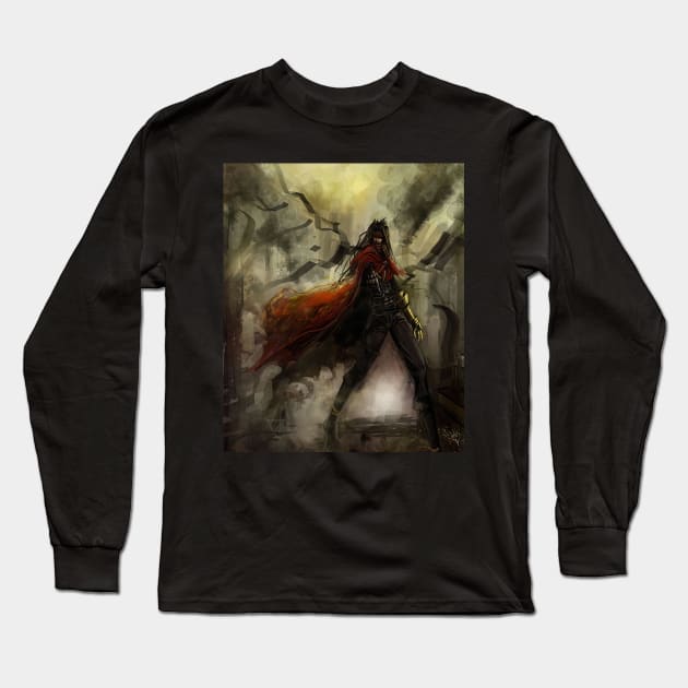 Drawing of Fantasy Gunner Long Sleeve T-Shirt by SkyfrNight